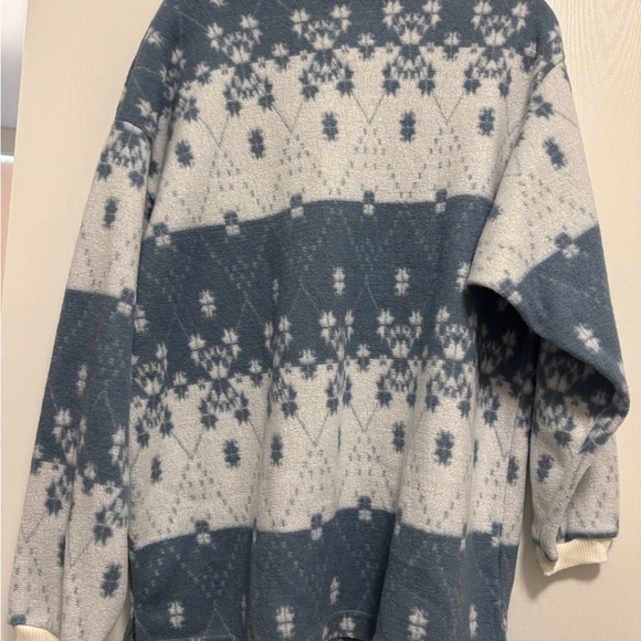 NWT Vintage Jarray Blue and Cream Patterned V-Neck Sweater Size XXL - Picture 5 of 5